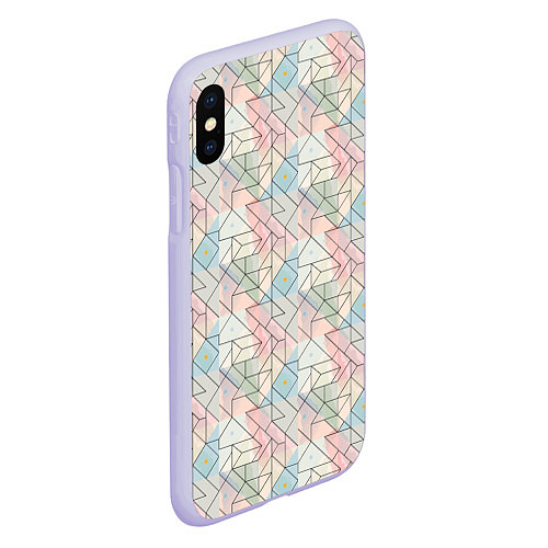 Чехол iPhone XS Max матовый Ornament / 3D-Светло-сиреневый – фото 2