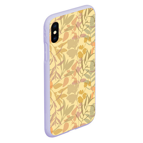 Чехол iPhone XS Max матовый Nature pattern / 3D-Светло-сиреневый – фото 2