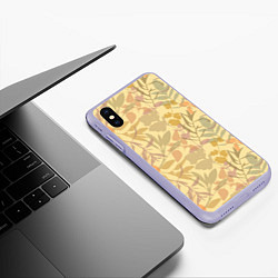 Чехол iPhone XS Max матовый Nature pattern, цвет: 3D-светло-сиреневый — фото 2