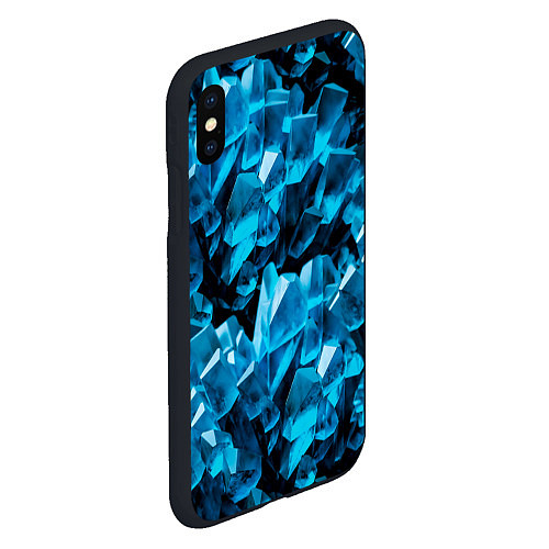 Чехол iPhone XS Max матовый Кристаллическая текстура / 3D-Черный – фото 2