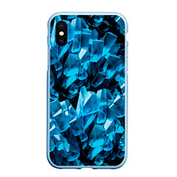 Чехол iPhone XS Max матовый Кристаллическая текстура, цвет: 3D-голубой