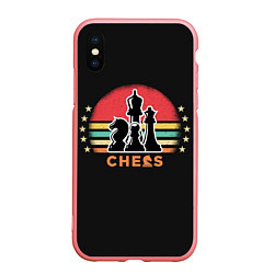 Чехол iPhone XS Max матовый Шахматные фигуры chess