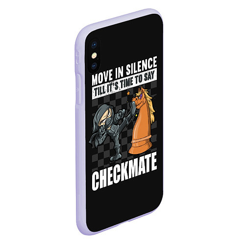 Чехол iPhone XS Max матовый Checkmat от ниндзя / 3D-Светло-сиреневый – фото 2