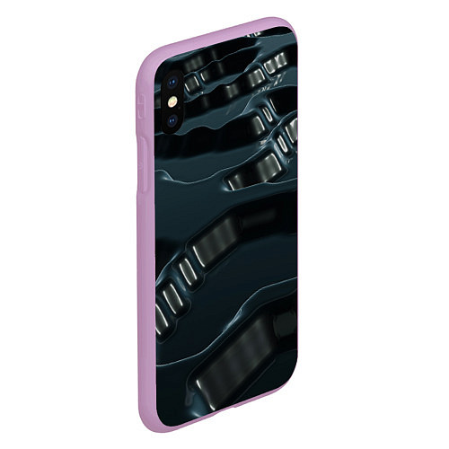 Чехол iPhone XS Max матовый Жидкий металл / 3D-Сиреневый – фото 2