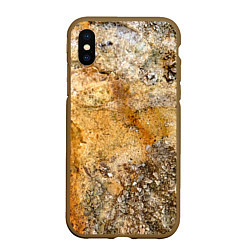 Чехол iPhone XS Max матовый Скалистая поверхность, цвет: 3D-коричневый