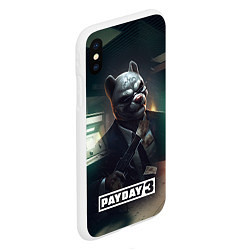 Чехол iPhone XS Max матовый Payday 2 dog mask, цвет: 3D-белый — фото 2