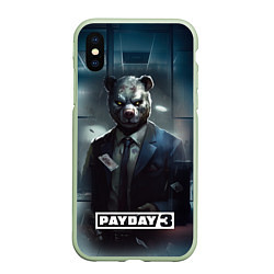 Чехол iPhone XS Max матовый Payday 3 bear, цвет: 3D-салатовый
