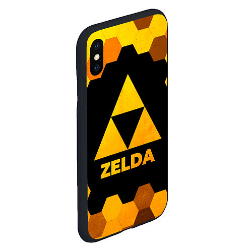 Чехол iPhone XS Max матовый Zelda - gold gradient / 3D-Черный – фото 2
