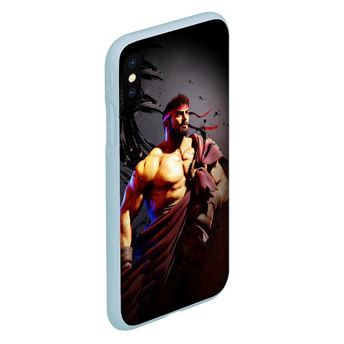 Чехол iPhone XS Max матовый Street Fighter: Ryu / 3D-Голубой – фото 2