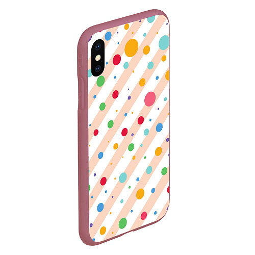 Чехол iPhone XS Max матовый Color circles / 3D-Малиновый – фото 2