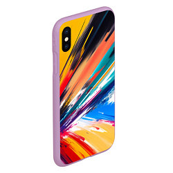 Чехол iPhone XS Max матовый Красочные пульсации, цвет: 3D-сиреневый — фото 2