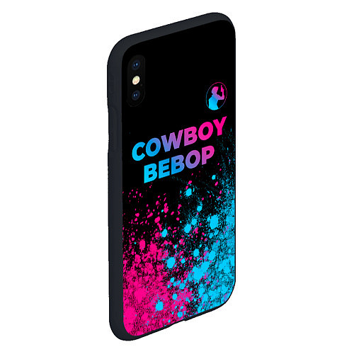 Чехол iPhone XS Max матовый Cowboy Bebop - neon gradient: символ сверху / 3D-Черный – фото 2