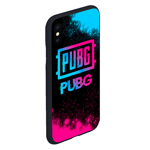 Чехол iPhone XS Max матовый PUBG - neon gradient / 3D-Черный – фото 2