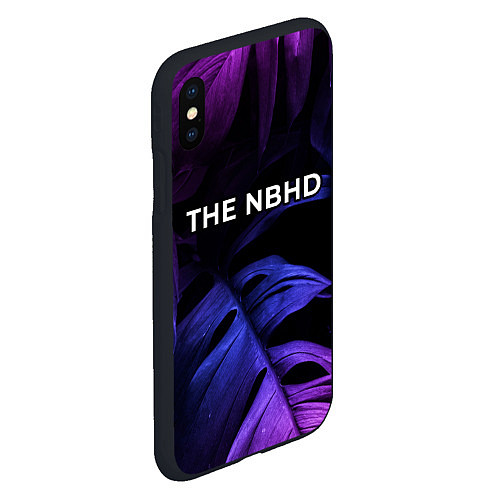 Чехол iPhone XS Max матовый The Neighbourhood neon monstera / 3D-Черный – фото 2