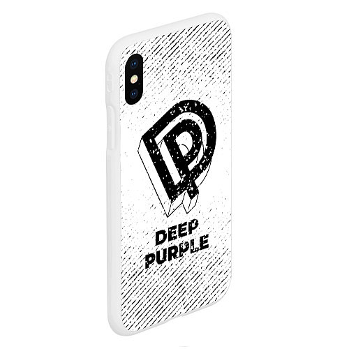 Чехол iPhone XS Max матовый Deep Purple с потертостями на светлом фоне / 3D-Белый – фото 2