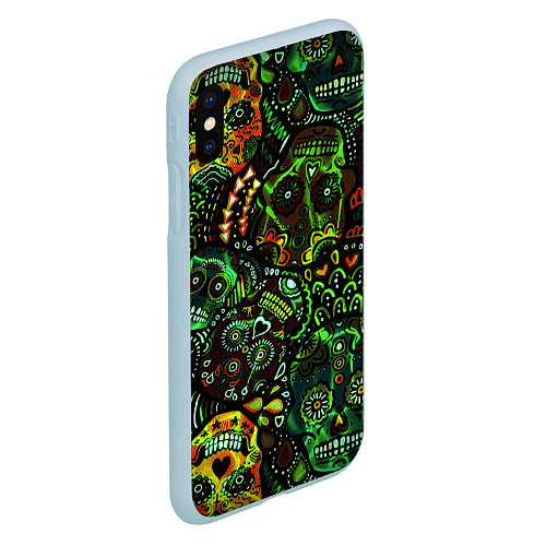 Чехол iPhone XS Max матовый Мексиканские призраки / 3D-Голубой – фото 2