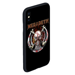 Чехол iPhone XS Max матовый Megadeth - боевой череп, цвет: 3D-черный — фото 2