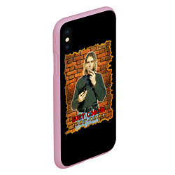 Чехол iPhone XS Max матовый Kurt Cobain 1967 - 1994, цвет: 3D-розовый — фото 2