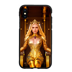 Чехол iPhone XS Max матовый Девушка королева на троне