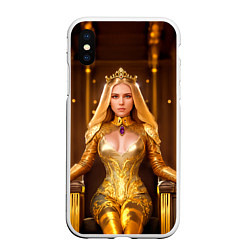 Чехол iPhone XS Max матовый Девушка королева на троне