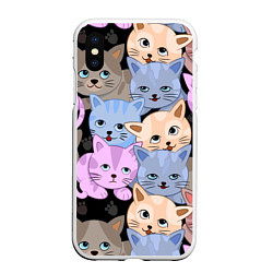 Чехол iPhone XS Max матовый Cats party