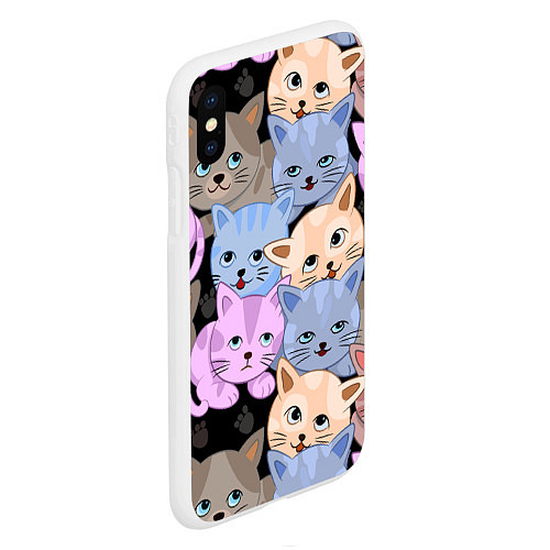 Чехол iPhone XS Max матовый Cats party / 3D-Белый – фото 2