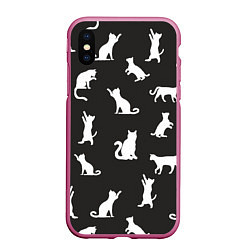 Чехол iPhone XS Max матовый White cats