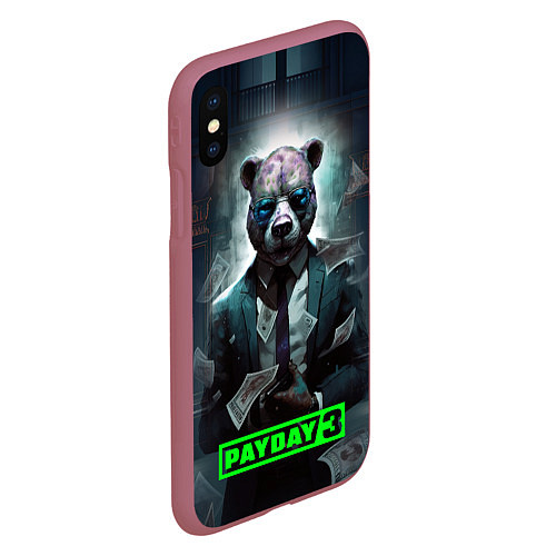 Чехол iPhone XS Max матовый Payday 3 bear / 3D-Малиновый – фото 2