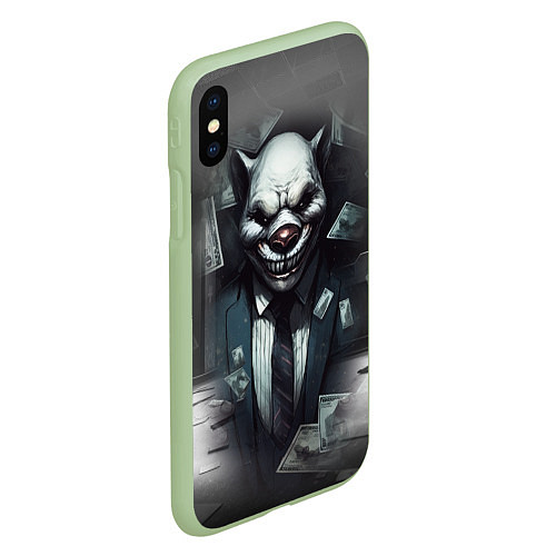Чехол iPhone XS Max матовый Payday 3 wolf / 3D-Салатовый – фото 2