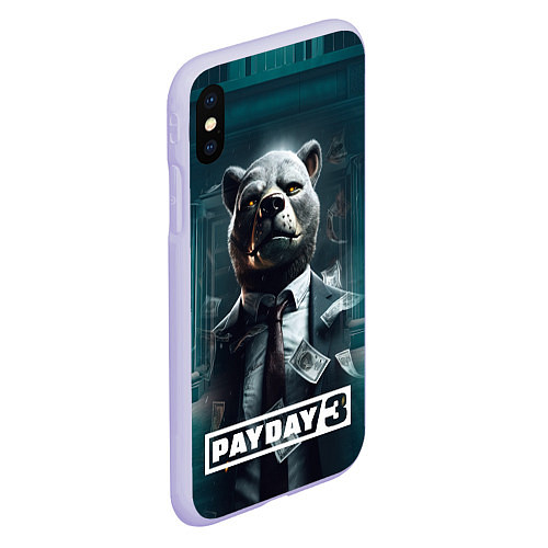 Чехол iPhone XS Max матовый Payday 3 bear / 3D-Светло-сиреневый – фото 2