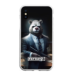 Чехол iPhone XS Max матовый Payday3 bear, цвет: 3D-белый
