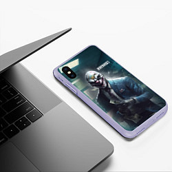 Чехол iPhone XS Max матовый Payday 3 mask, цвет: 3D-светло-сиреневый — фото 2