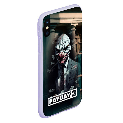 Чехол iPhone XS Max матовый Payday 3 mask / 3D-Светло-сиреневый – фото 2