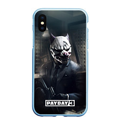 Чехол iPhone XS Max матовый Payday3 bulldog, цвет: 3D-голубой