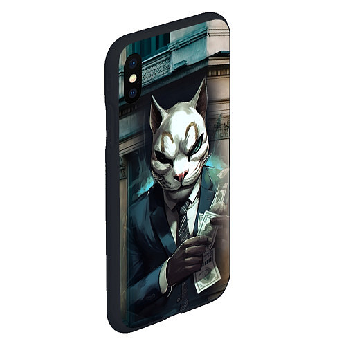 Чехол iPhone XS Max матовый Payday cat / 3D-Черный – фото 2