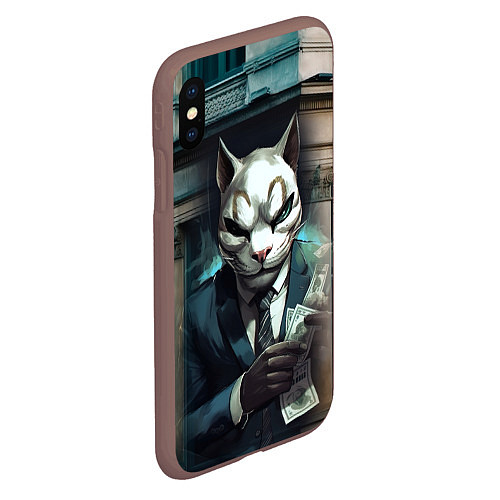 Чехол iPhone XS Max матовый Payday cat / 3D-Коричневый – фото 2