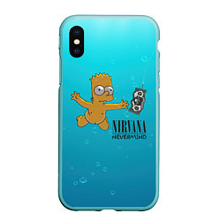 Чехол iPhone XS Max матовый Nirvana - Simpson, цвет: 3D-мятный