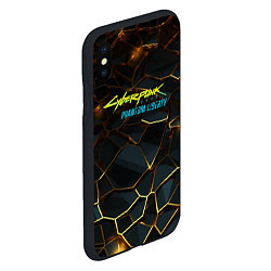 Чехол iPhone XS Max матовый Cyberpunk 2077 phantom liberty gold abstract, цвет: 3D-черный — фото 2