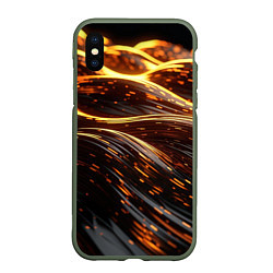 Чехол iPhone XS Max матовый Золотые волны