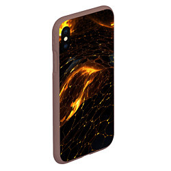 Чехол iPhone XS Max матовый Black gold texture, цвет: 3D-коричневый — фото 2