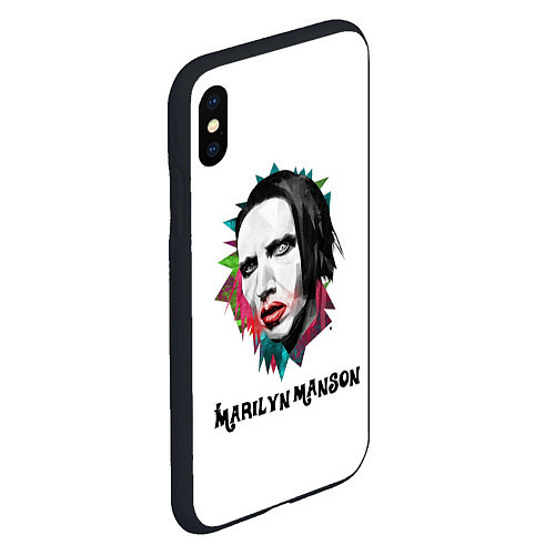 Чехол iPhone XS Max матовый Marilyn Manson art / 3D-Черный – фото 2