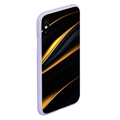 Чехол iPhone XS Max матовый Black gold texture / 3D-Светло-сиреневый – фото 2