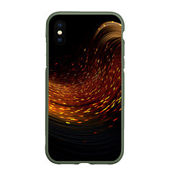 Чехол iPhone XS Max матовый Фон темное золото