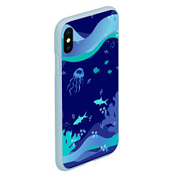 Чехол iPhone XS Max матовый На глубине, цвет: 3D-голубой — фото 2
