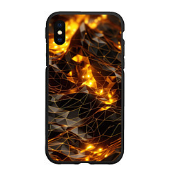 Чехол iPhone XS Max матовый Золотистая текстура