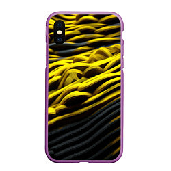 Чехол iPhone XS Max матовый Золотые волны