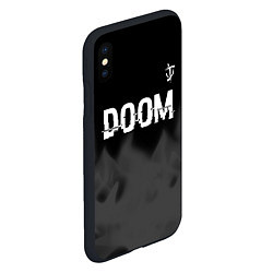 Чехол iPhone XS Max матовый Doom glitch на темном фоне: символ сверху, цвет: 3D-черный — фото 2