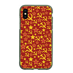 Чехол iPhone XS Max матовый СССР Серп и Молот