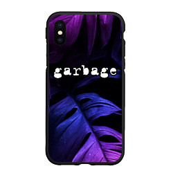 Чехол iPhone XS Max матовый Garbage neon monstera, цвет: 3D-черный