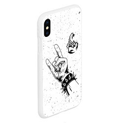 Чехол iPhone XS Max матовый Scorpions и рок символ, цвет: 3D-белый — фото 2
